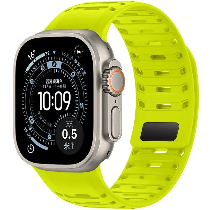 Breathable Silicone Band with Magnetic Clasp for Apple Watch