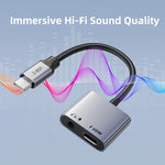 CABLETIME 2-in-1 USB-C to 3.5mm Headphone and Charger Adapter