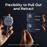 UGREEN 75W Car Charger with Retractable Cable