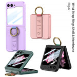 Shockproof Hard PC Case with Wrist Strap Ring for Samsung Galaxy Z Flip 6
