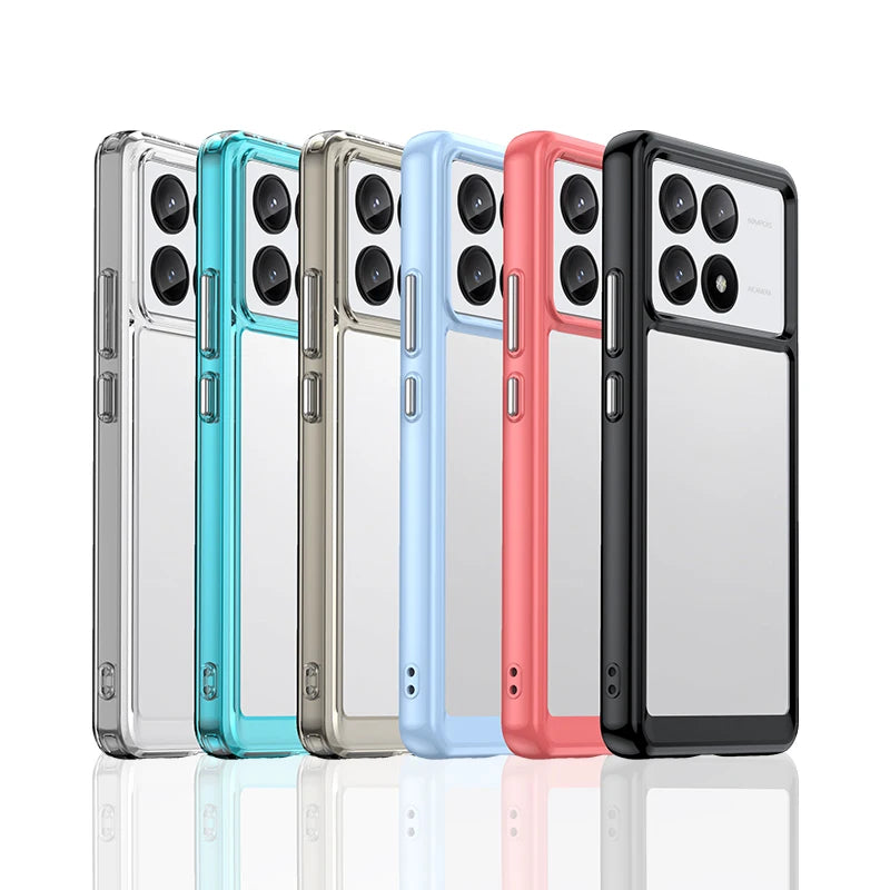 Luxury Clear Silicone Bumper Shockproof Phone Case for Xiaomi POCO X6 and POCO X6 Pro