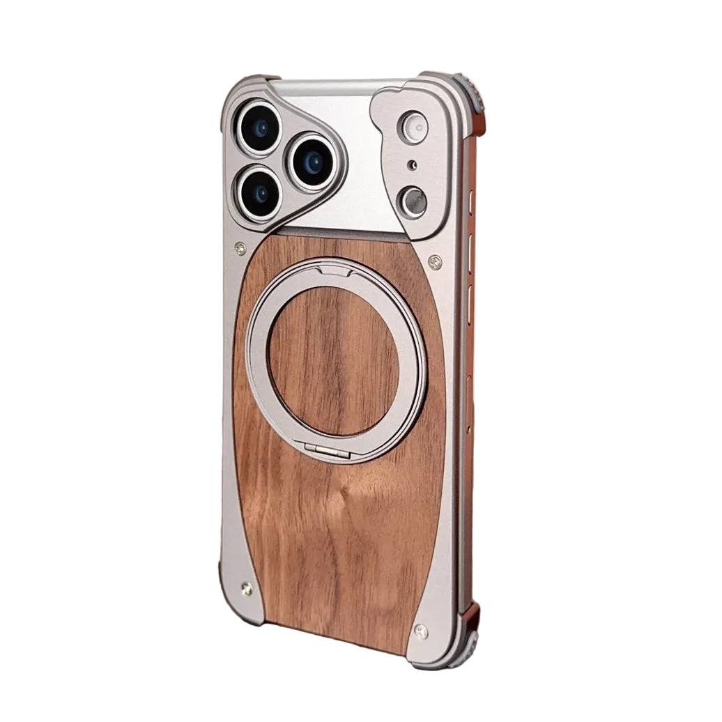 Walnut Wood & Aluminum MagSafe Case for iPhone 17 Pro / Pro Max