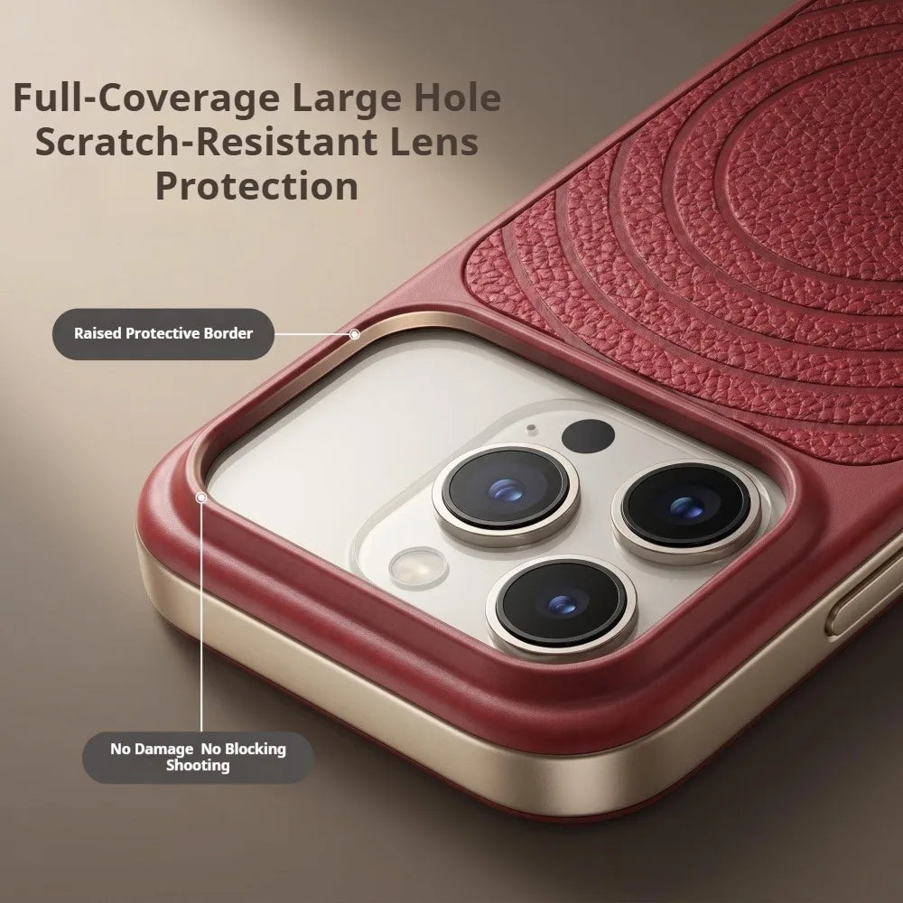 Luxury Wave Pattern MagSafe Leather Case for iPhone 17 Series