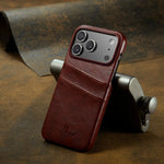 iPhone 17 Series Hard Shockproof Leather Wallet Case