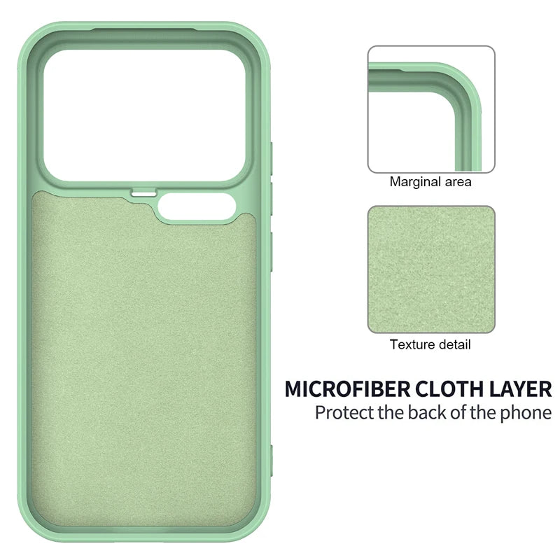 Xiaomi 17 Series Soft Liquid Silicone Case with Soft Flocked Lining