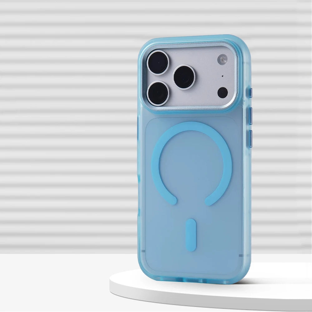 Shockproof Matte Translucent MagSafe Case with Metal Lens Protection for iPhone 17 Series