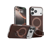 Shockproof Leather MagSafe Case with 360° Rotating Kickstand Ring for iPhone 18 Series