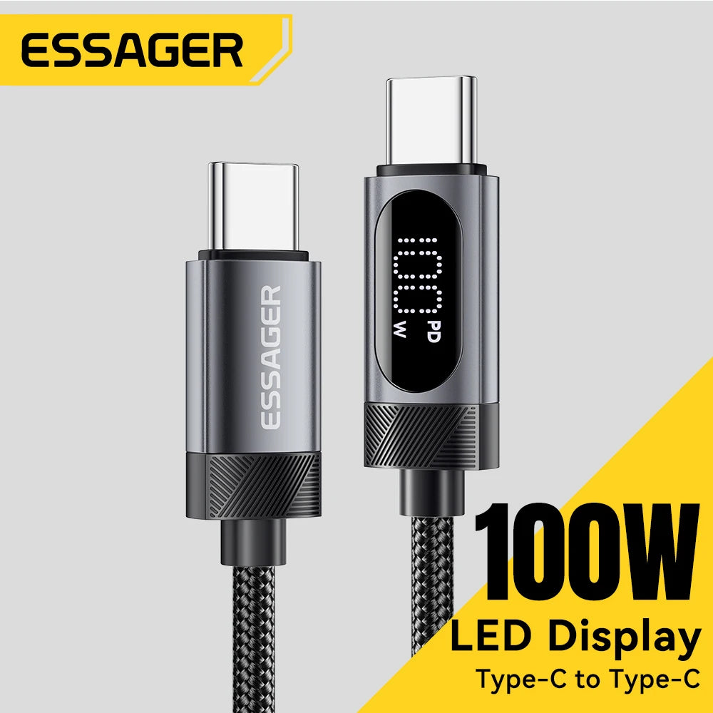 Essager 100W PD Fast Charging USB-C Cable with Digital Display