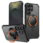 Military Grade Shockproof Armor Magnetic Case with 360° Ring Stand for Samsung Galaxy S25 Series