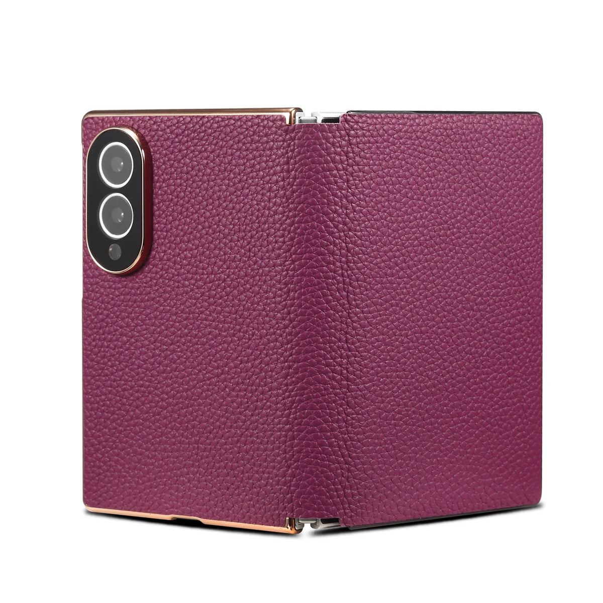 Genuine Cowhide Leather Flip Case with Card Slot for Samsung Galaxy Z Fold 8