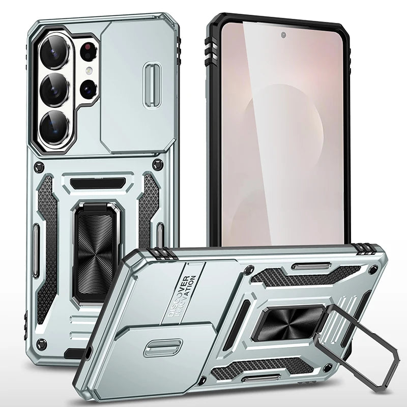Armor Shockproof Magnetic Case with Sliding Camera Window for Samsung Galaxy S26 Series
