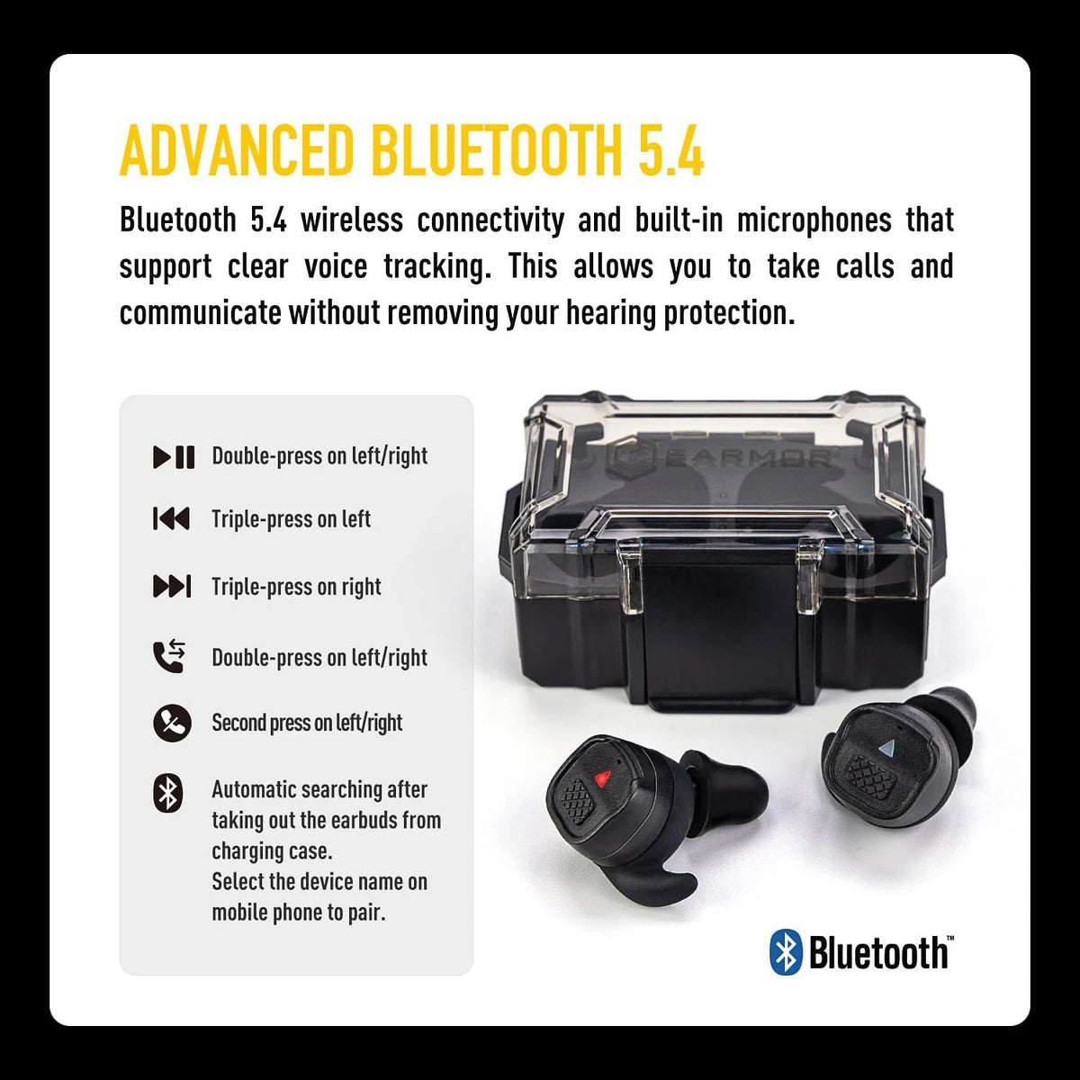 EARMOR M20T PRO 30dB Noise Reduction Shooting Earbuds