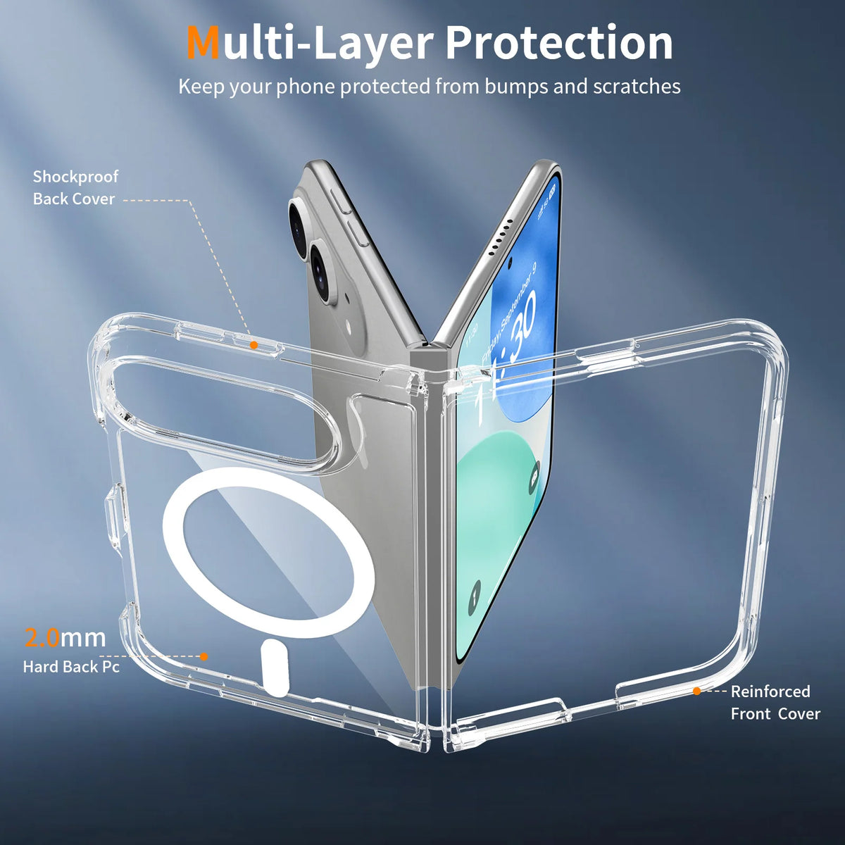 Clear Acrylic MagSafe Case with Shockproof Drop Protection for iPhone Duo