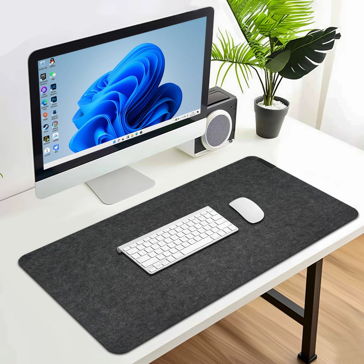 Large Extended Felt Desk Mat Mouse Keyboard Pad