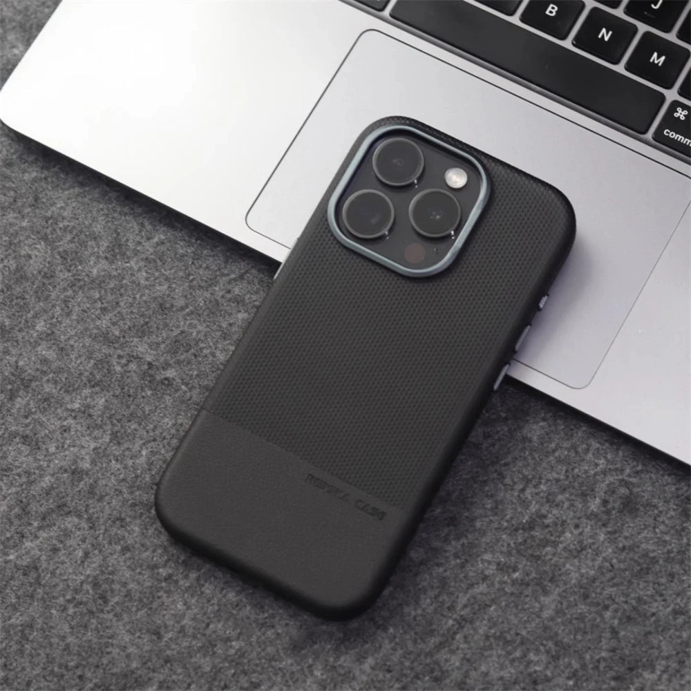 Luxury Splice PU Leather MagSafe Case for iPhone 16 Series