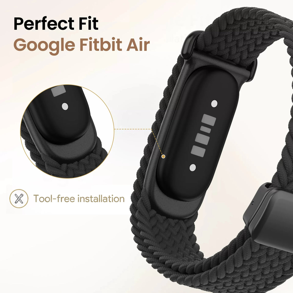 Breathable Braided Nylon Strap for Google Fitbit Air