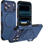 Dual-Layer MagSafe Case with 360° Rotating Ring Stand for iPhone 17 Series