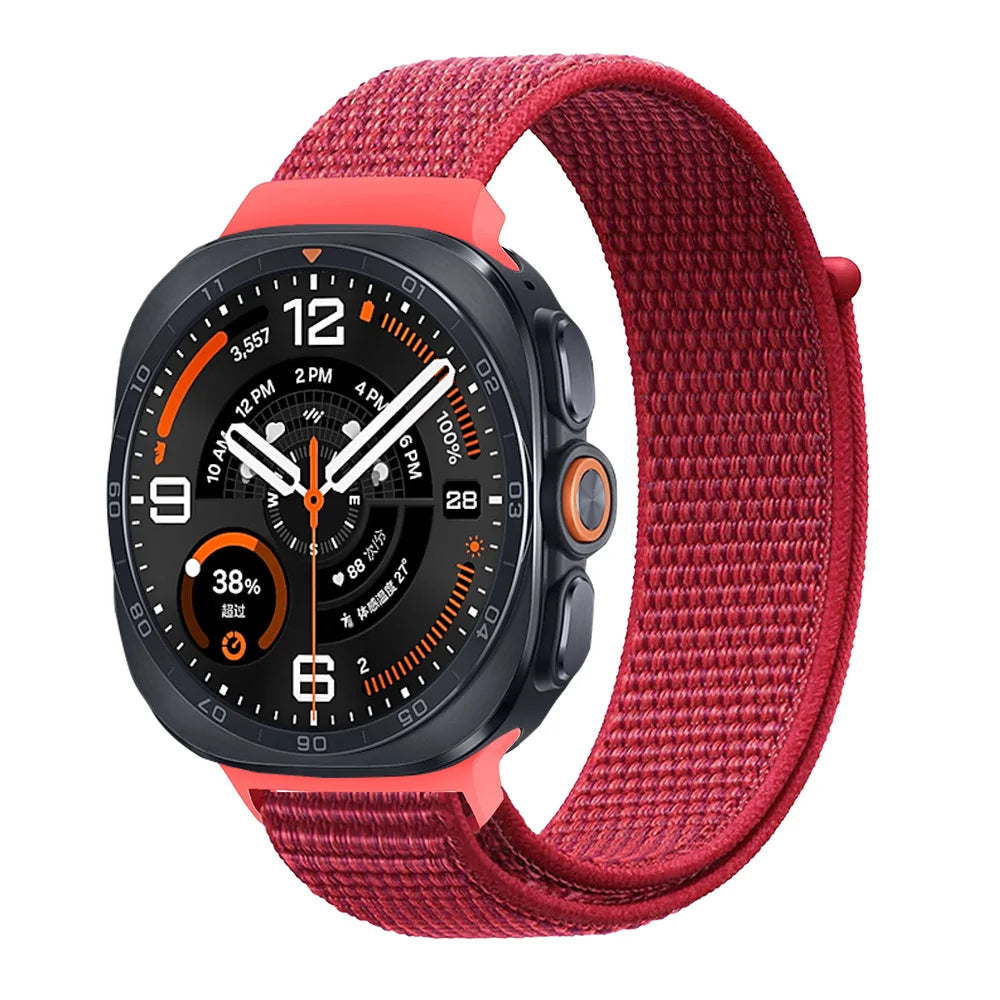 Breathable Nylon Weave Watchband with Hook-and-Loop Closure for Samsung Galaxy Watch Ultra 2