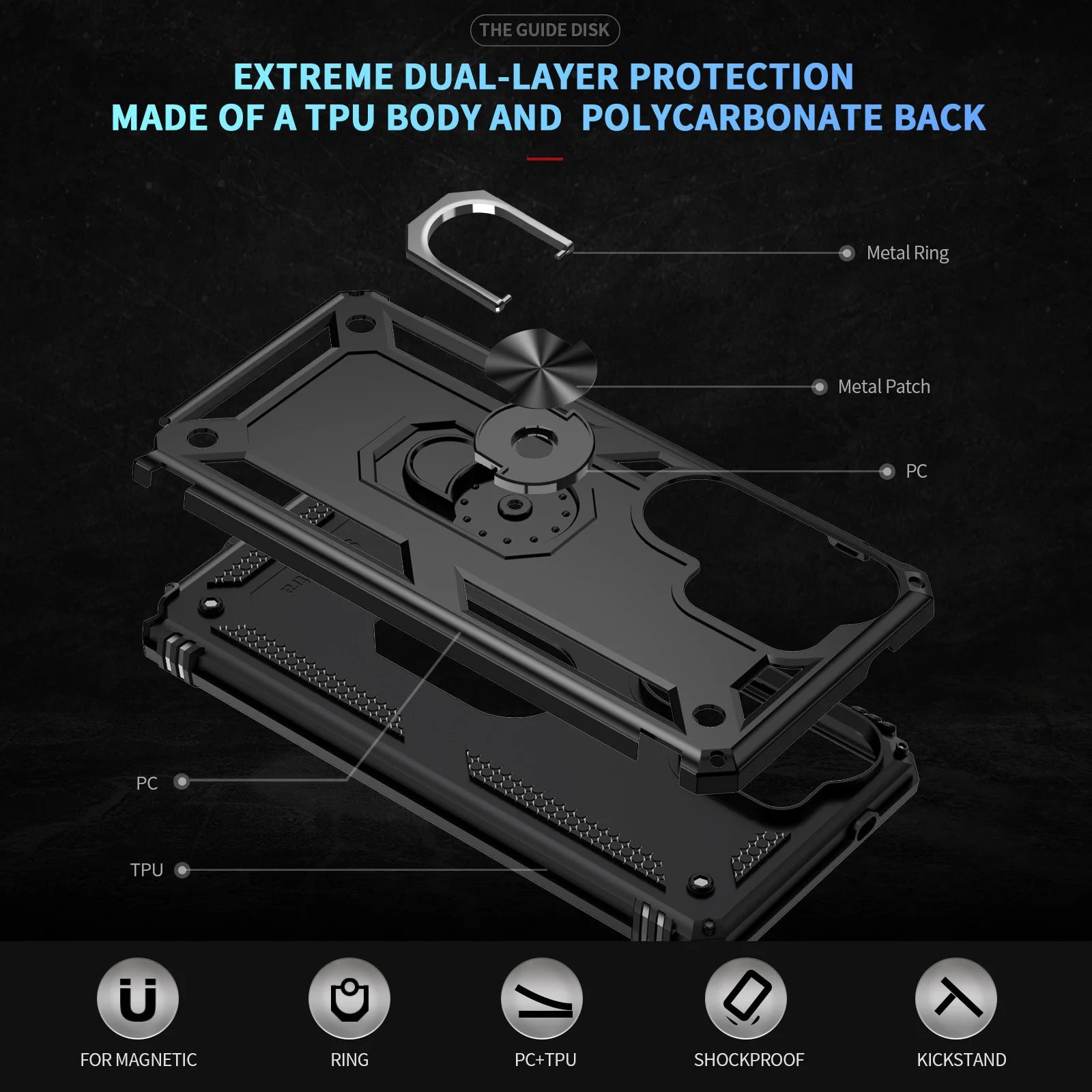 Samsung Galaxy S26 Series Shockproof Case with Metal Stand