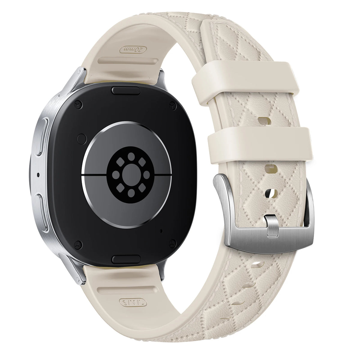 Diamond Quilted Pin-and-Buckle Watch Strap with Metal Fastener for Samsung Galaxy Watch 9