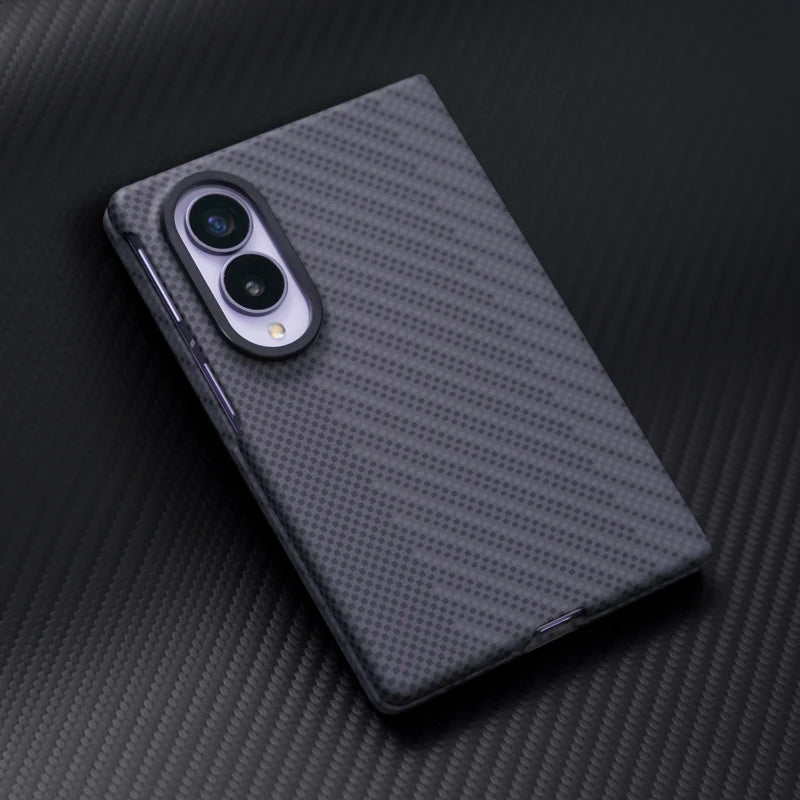 Ultra-Thin Carbon Fiber Pattern Case with Glass Film for Samsung Galaxy Z Fold 8