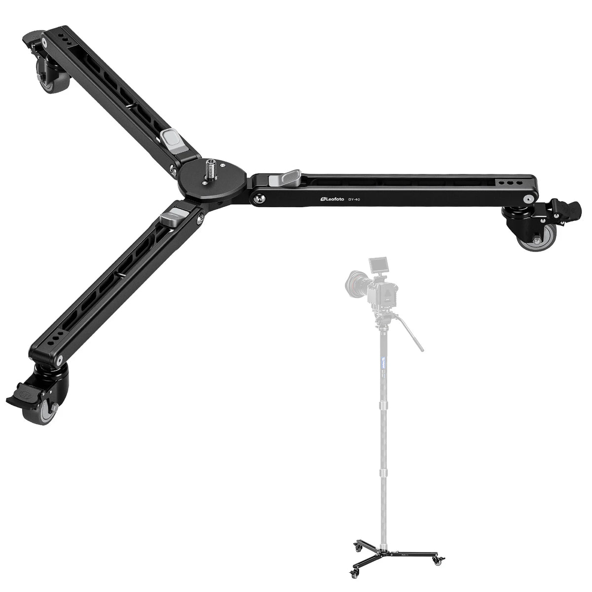Leofoto DY-40 Monopod Dolly with Locking Wheels