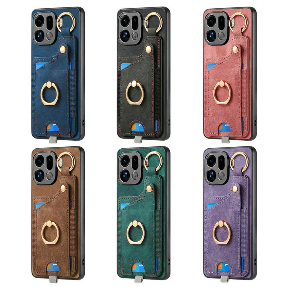 Luxury Leather Wallet Case for OPPO Find X9 / X9 Pro