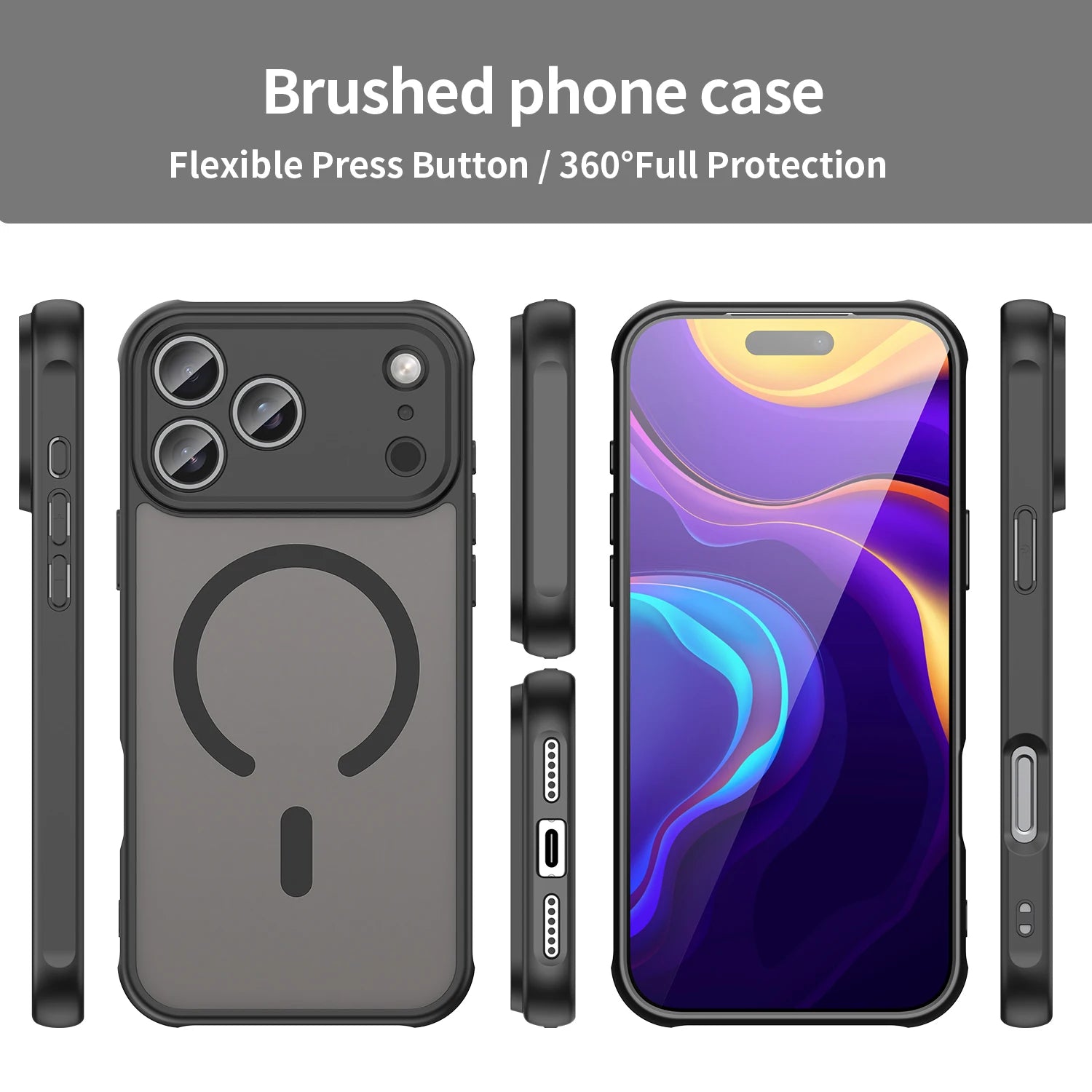Durable Translucent Frosted MagSafe Case with TPU & Hard Plastic Back for iPhone 17 Series