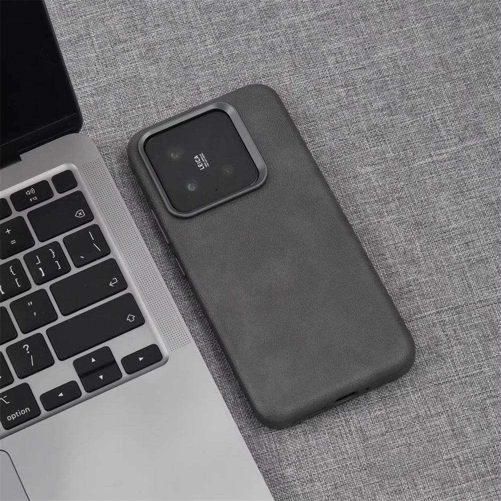 Luxury Business Retro PU Leather Shockproof Magnetic Case for Xiaomi 15 Series