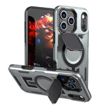 Shockproof Armor MagSafe Case with Lens Cover and Stand for iPhone 17 Series