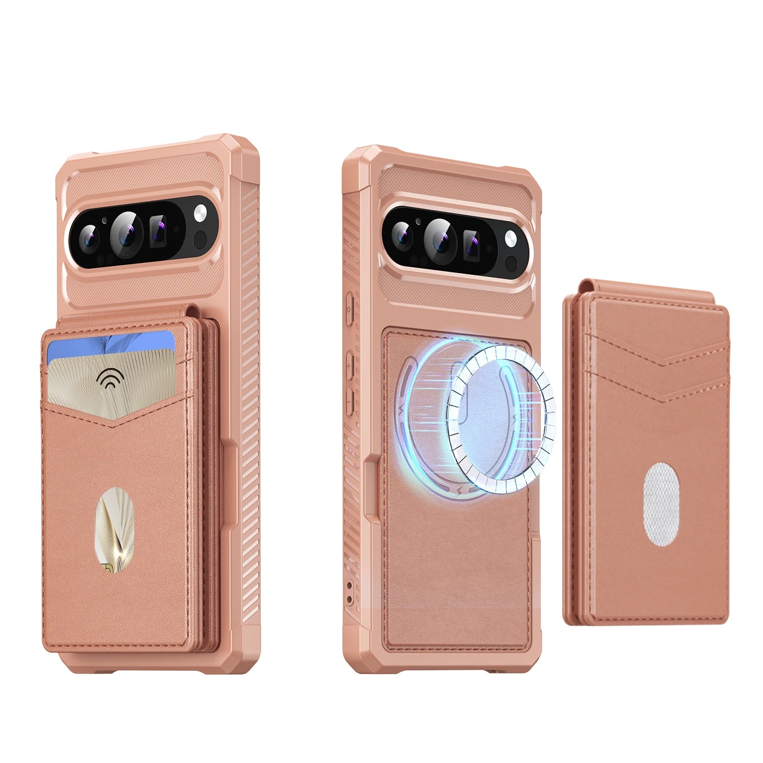 Premium Magnetic Leather Case with Detachable Card Holder for Google Pixel 10 Series