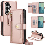 Shockproof Zipper Wallet Folio with Kickstand for Samsung Galaxy Z Fold 6