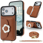 Crossbody Leather Wallet Case with Card Slots and Stand for iPhone 17 Series