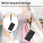 RFID Blocking Leather Zipper Wallet Phone Case with Wrist Strap for iPhone 17 Series