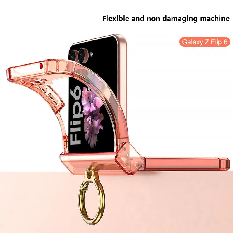 Samsung Galaxy Z Flip 6 Hinge Protective Magnetic Case with Ring Holder