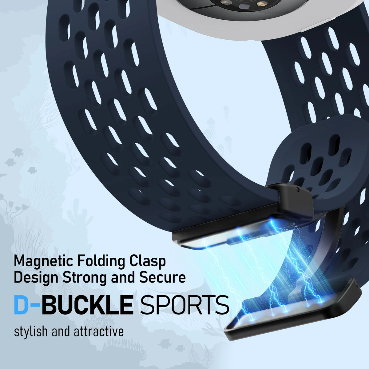 Perforated Silicone Sport Band with Magnetic Clasp for Samsung Galaxy Watch 9