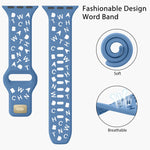 Silicone Hollow Alphabet Watchband Strap for Apple Watch
