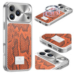Snake Pattern Leather MagSafe Case for iPhone 17 Series