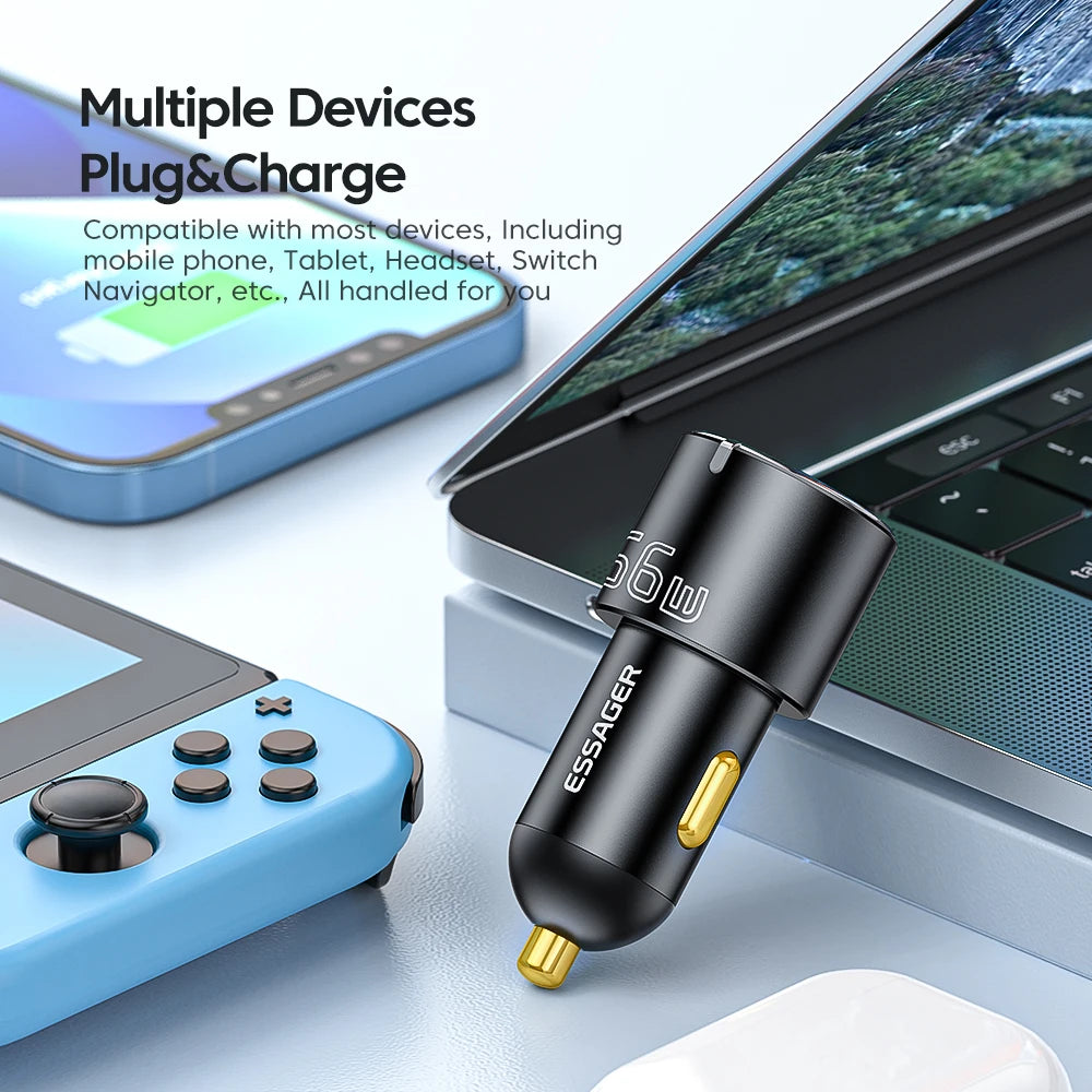 Essager 66W PD & QC 3.0 Car Charger