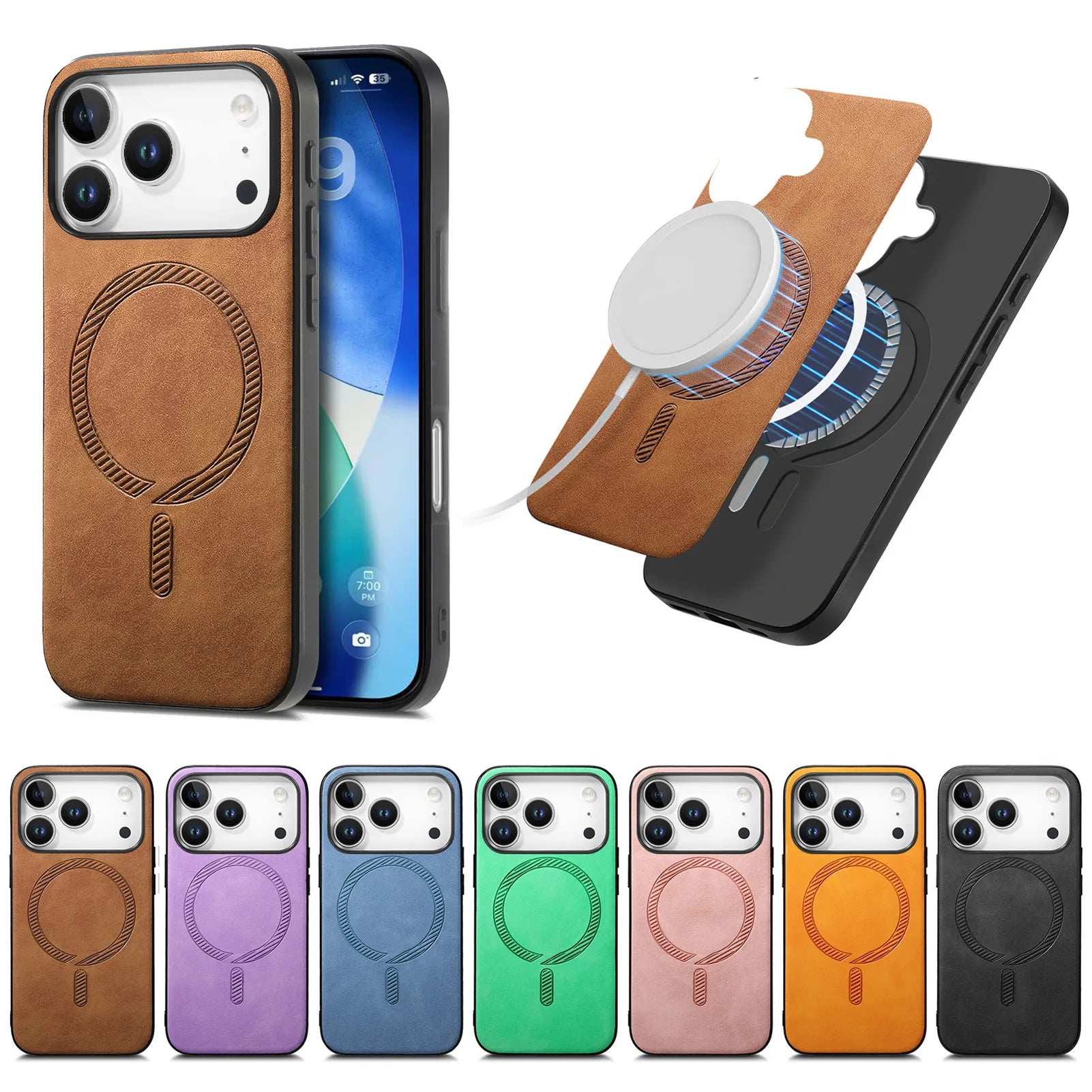 Skin-Feel MagSafe Leather Case for iPhone 17 Series