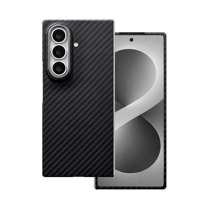 Aramid Fiber Textured Magnetic Case with Raised Camera Protection Ring for Samsung Galaxy Z Fold 8 Ultra