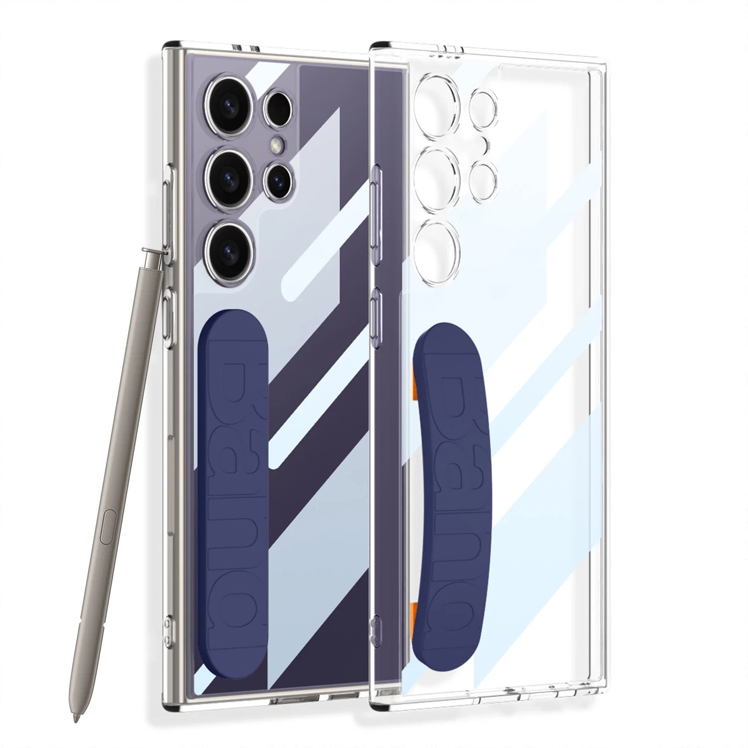 Shockproof Hard Back Case with Airbag Silicone Wrist Strap for Galaxy S24 Ultra