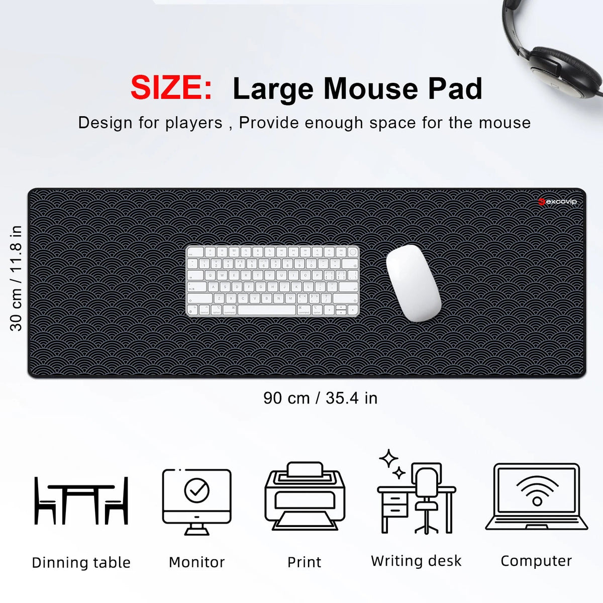Large Extended Stitched Edge Gaming Mouse Pad