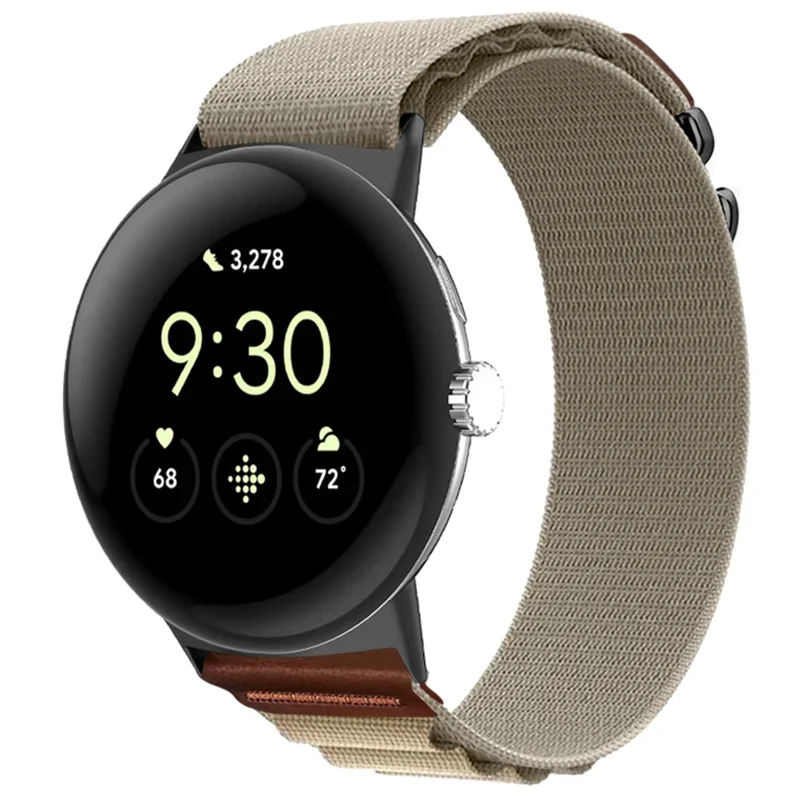 Breathable Nylon and Leather Band for Google Pixel Watch 4