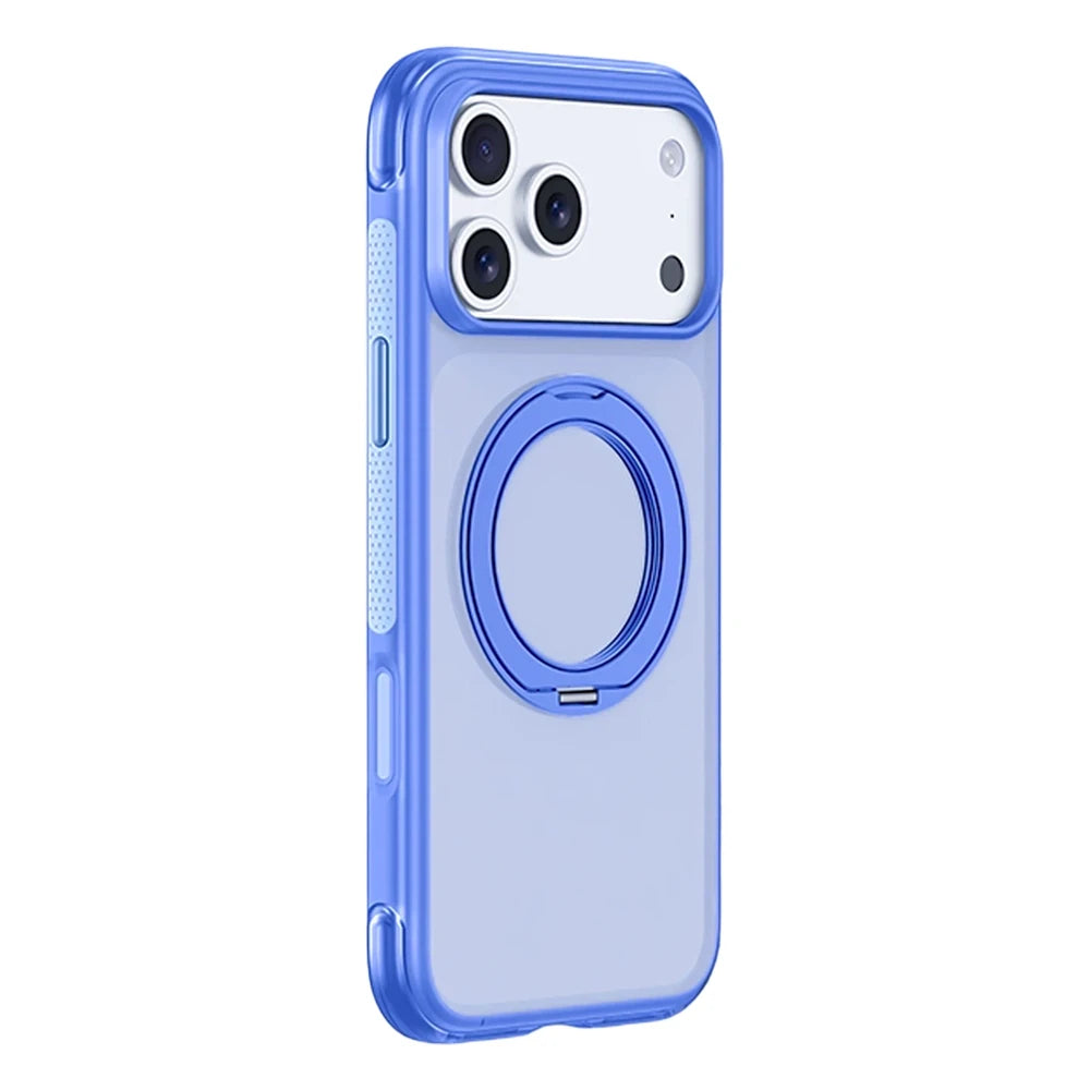 Matte Translucent Bumper Case with 360° Rotating MagSafe Ring Stand for iPhone 18 Series