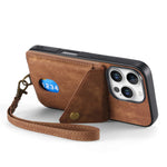 Shockproof Leather Wallet Case with Kickstand & Card Holder for iPhone 16 Series