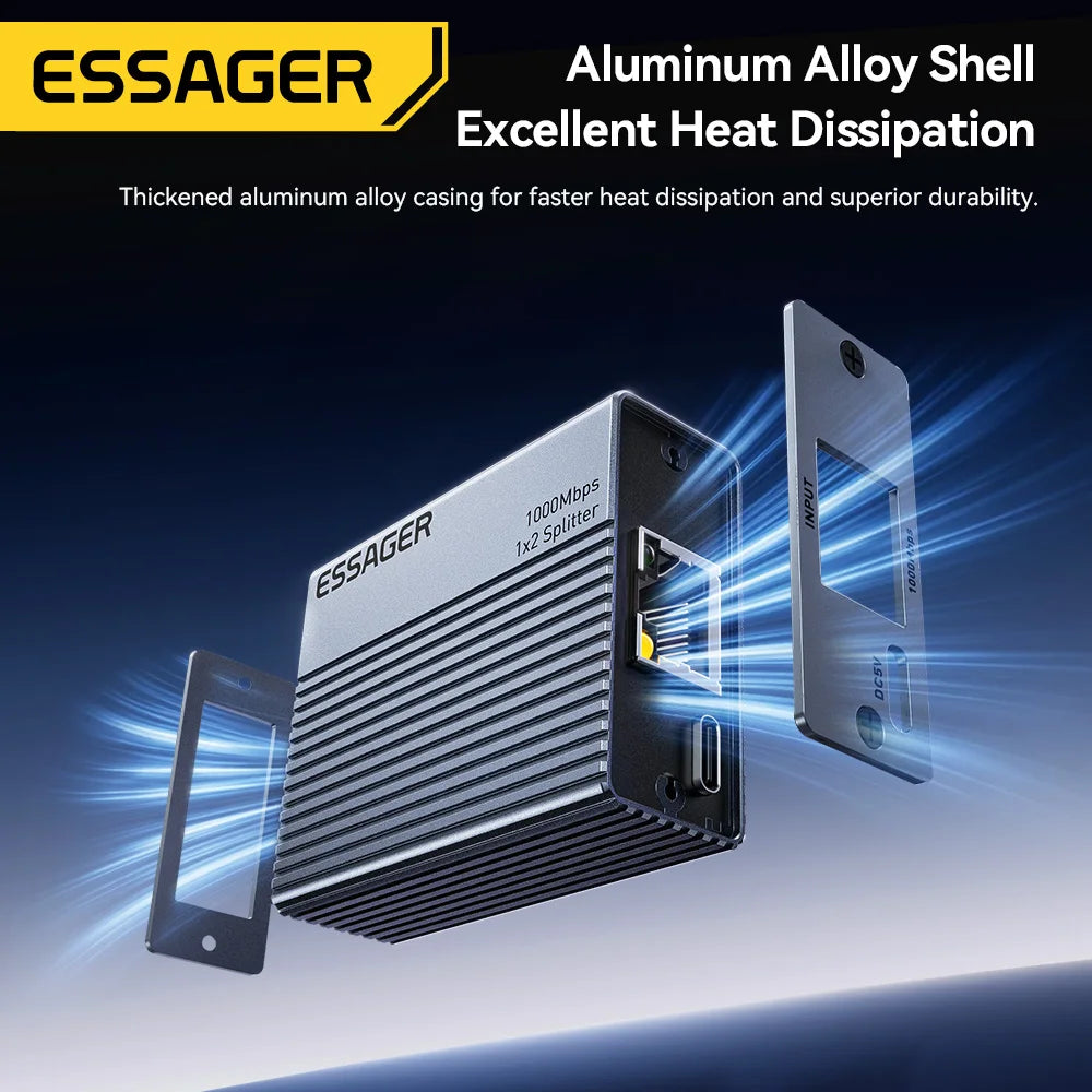 Essager 1-to-2 Gigabit Ethernet Splitter