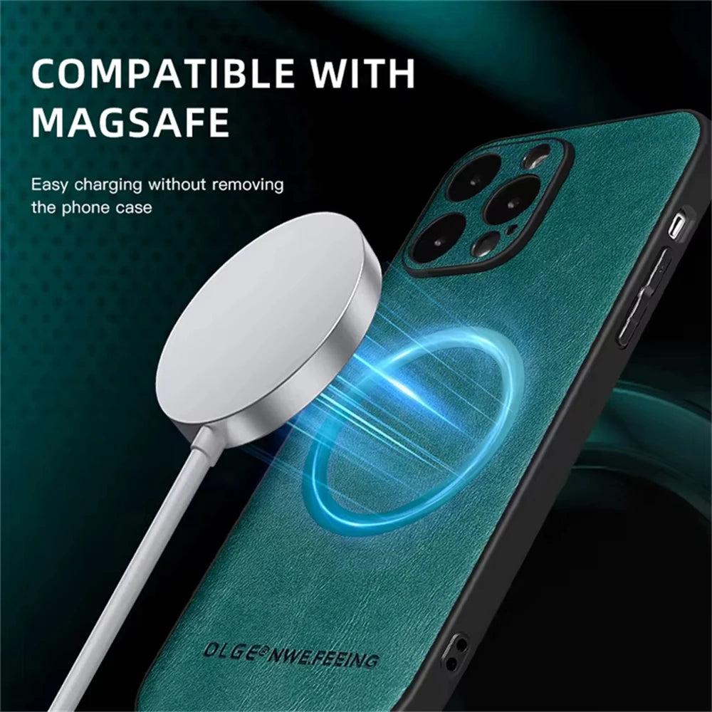 Luxury Leather MagSafe Case for iPhone 16 Series