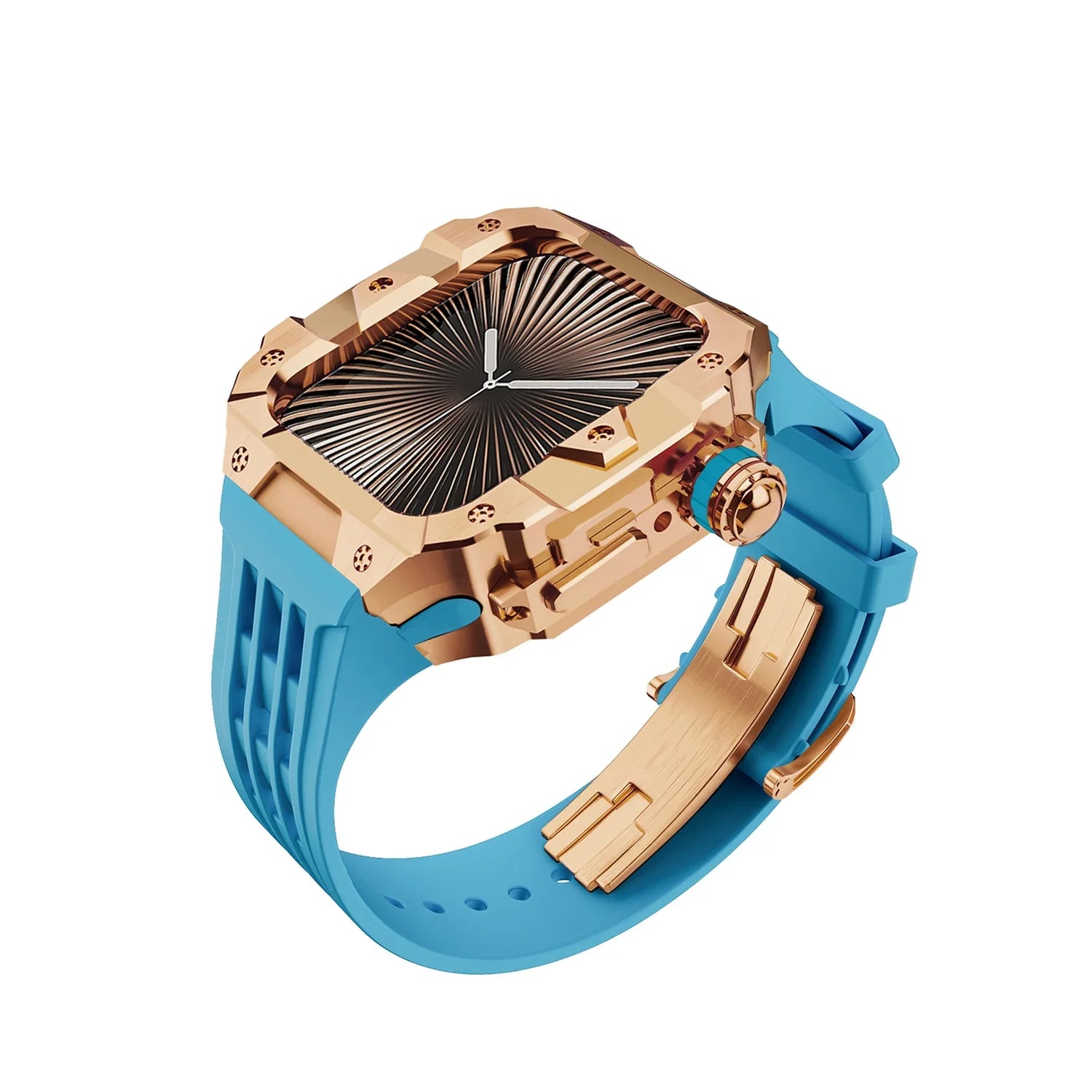 Luxury Stainless Steel Case & Silicone Strap Modification Kit for Apple Watch Series 10 (46mm)