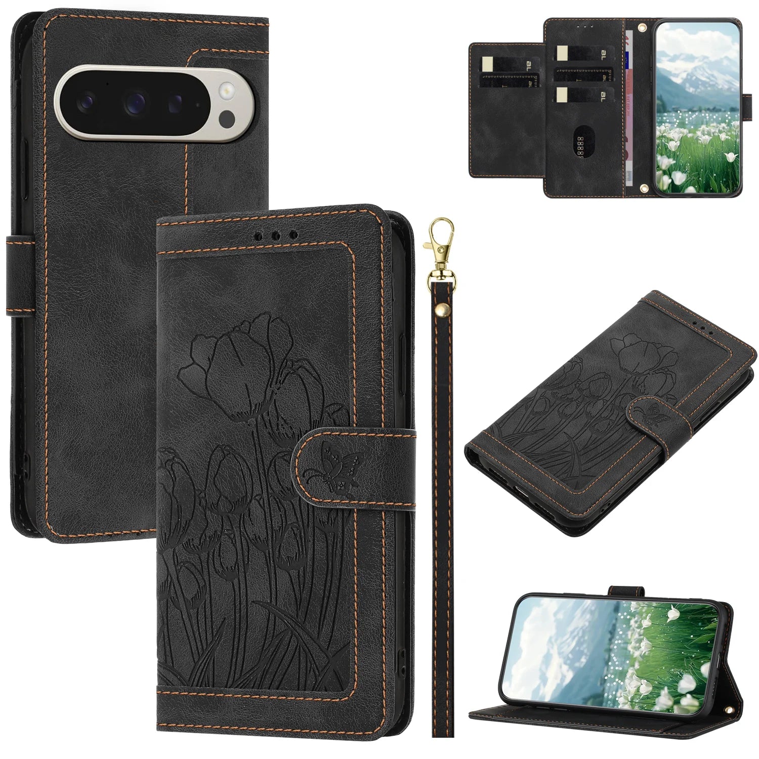 Premium Tulip Wallet Case with Kickstand for Google Pixel 10 Series